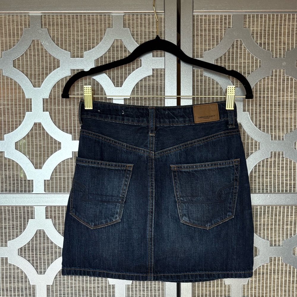 American Eagle Outfitters Dark Blue Denim Mini Skirt - Picture 4 of 9